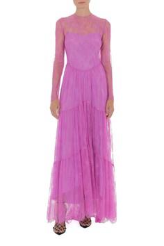 PHY-A0430 PINK FLORAL LACE DRESSS