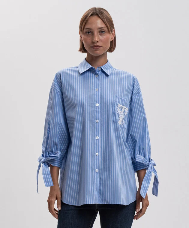 TWS-262TP276A BLUE STRIPED SHIRT