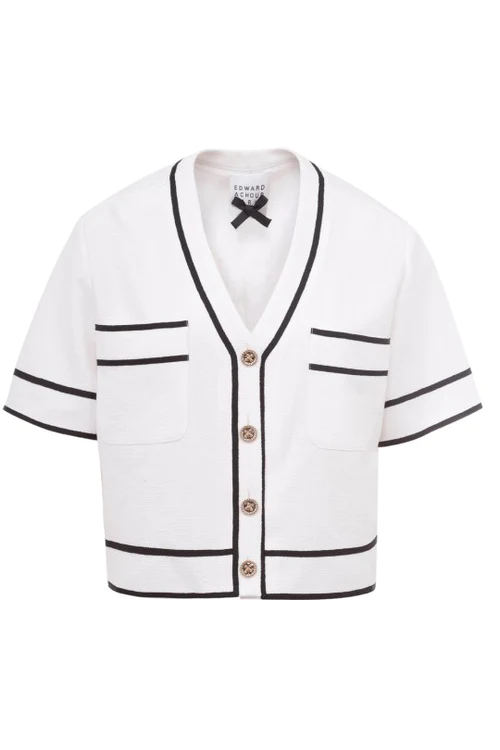 EDP-060113 BLACK&WHITE CARDIGAN