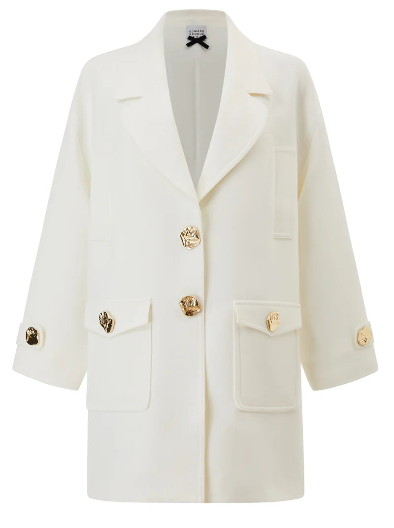 EDP-080209 IVORY OVERSIZED JACKET