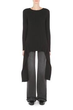 MSC-0913 BLACK POLO KNIT WRAP TOP