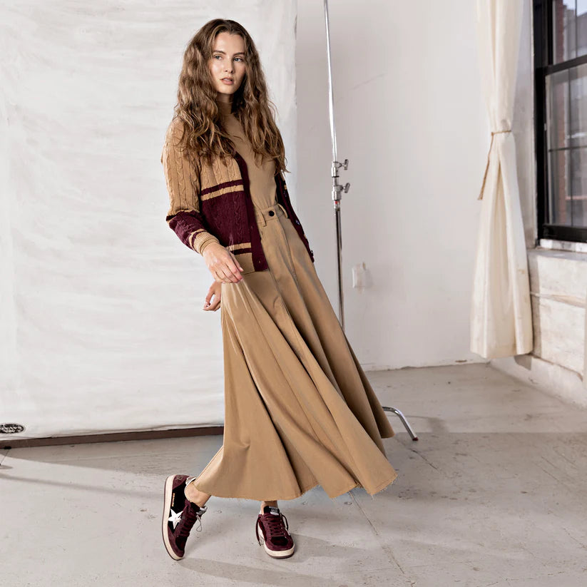 INO-M2-1404 PAINTER BEIGE ZIP FLY POCKETS SKIRT
