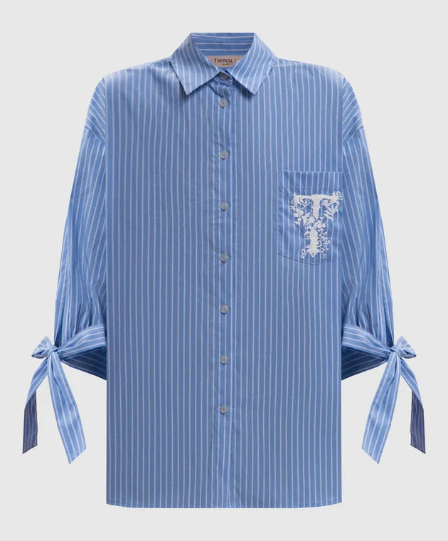 TWS-262TP276A BLUE STRIPED SHIRT