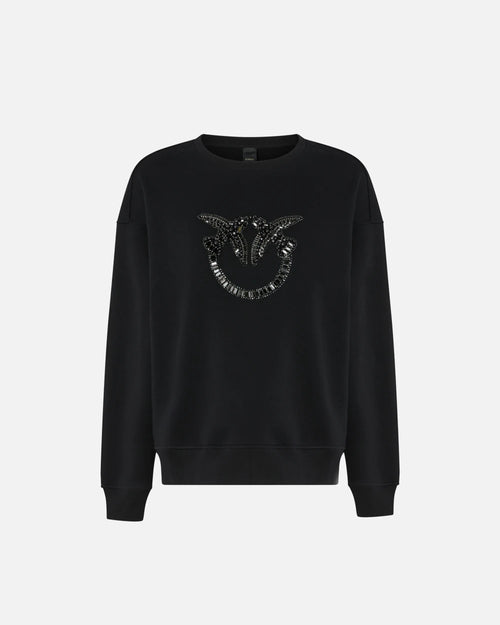 PKO-100534 NELLY BLACK JEWEL LOGO SWEATSHIRT