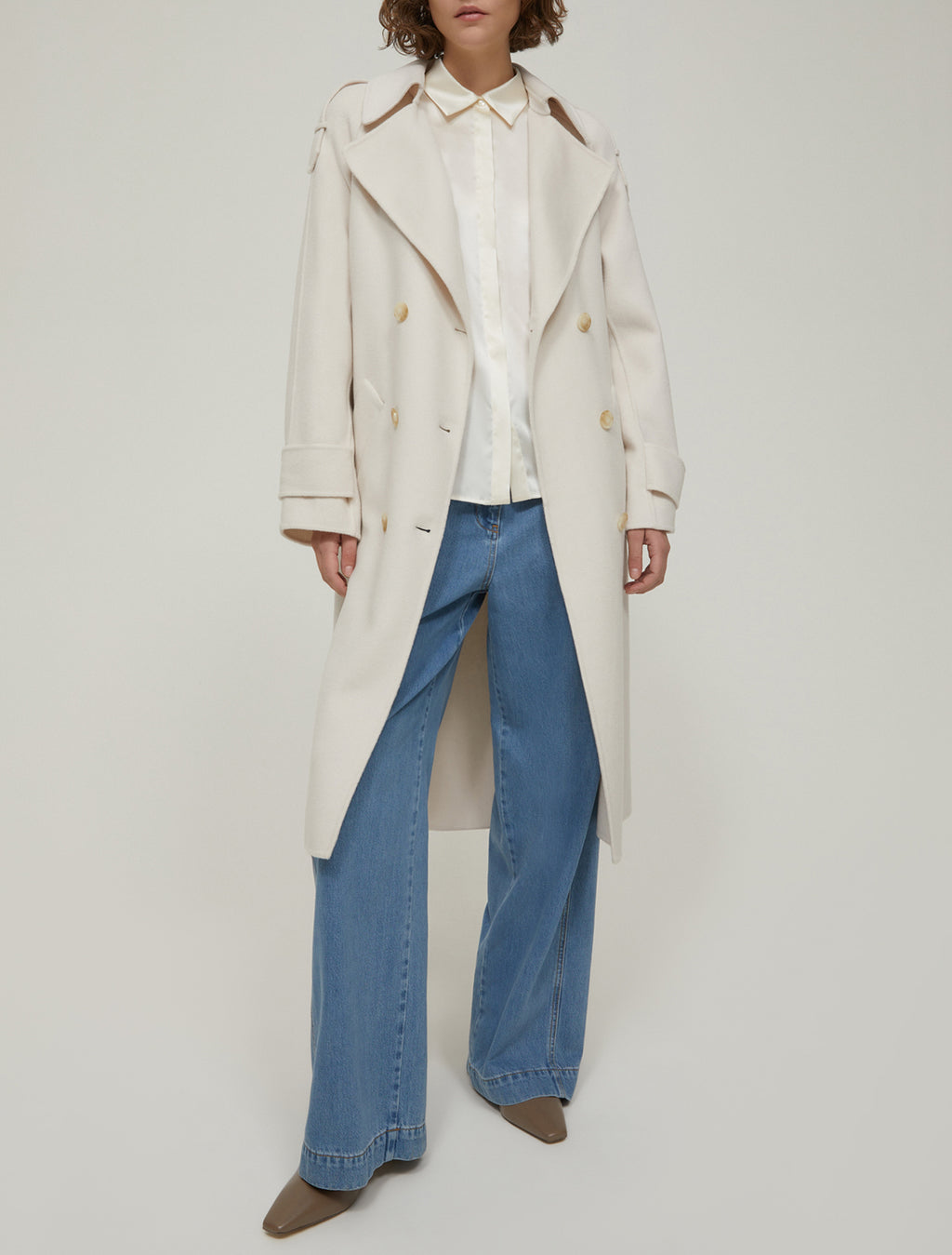 PNK-252101605 ZEN IVORY WOOL COAT