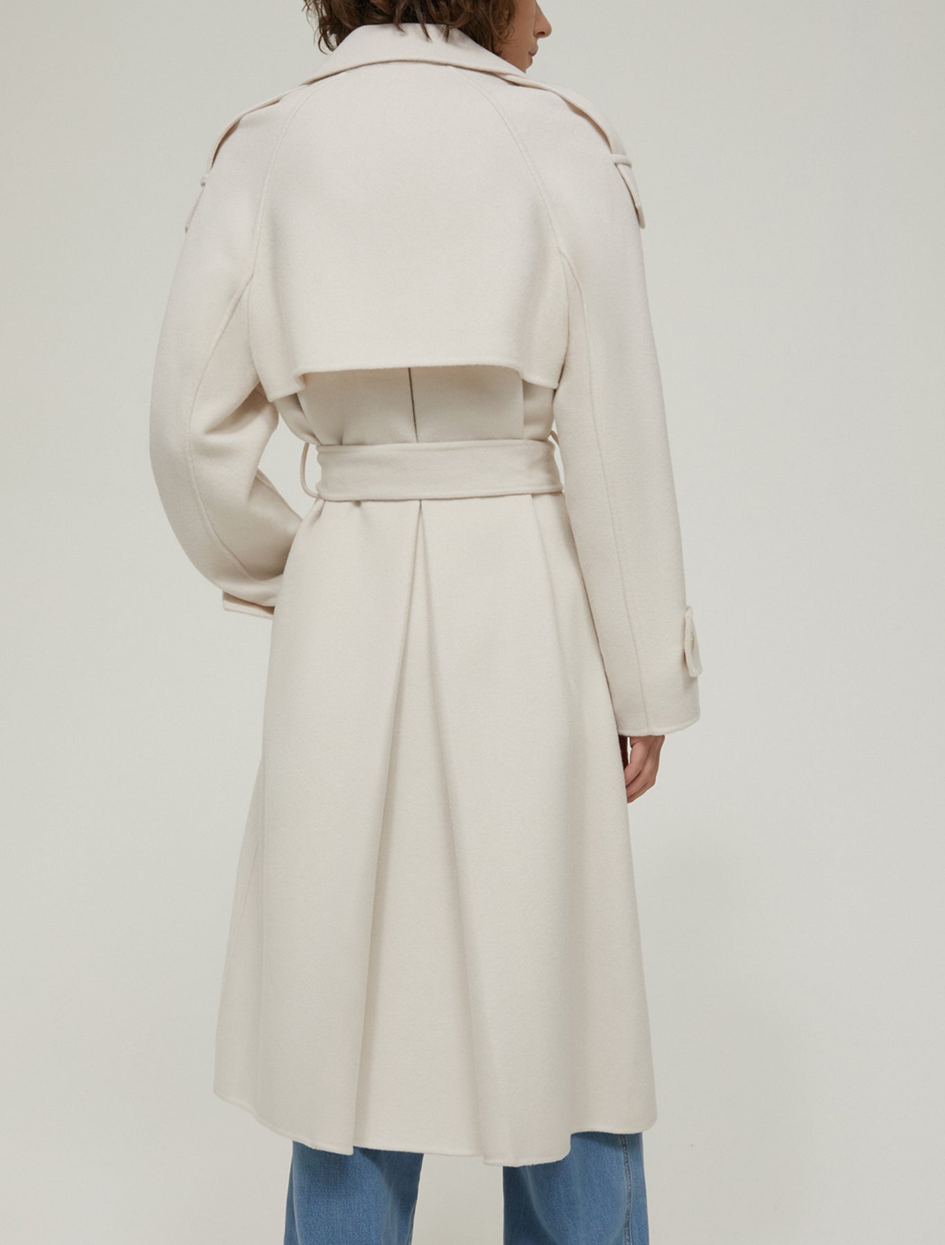PNK-252101605 ZEN IVORY WOOL COAT