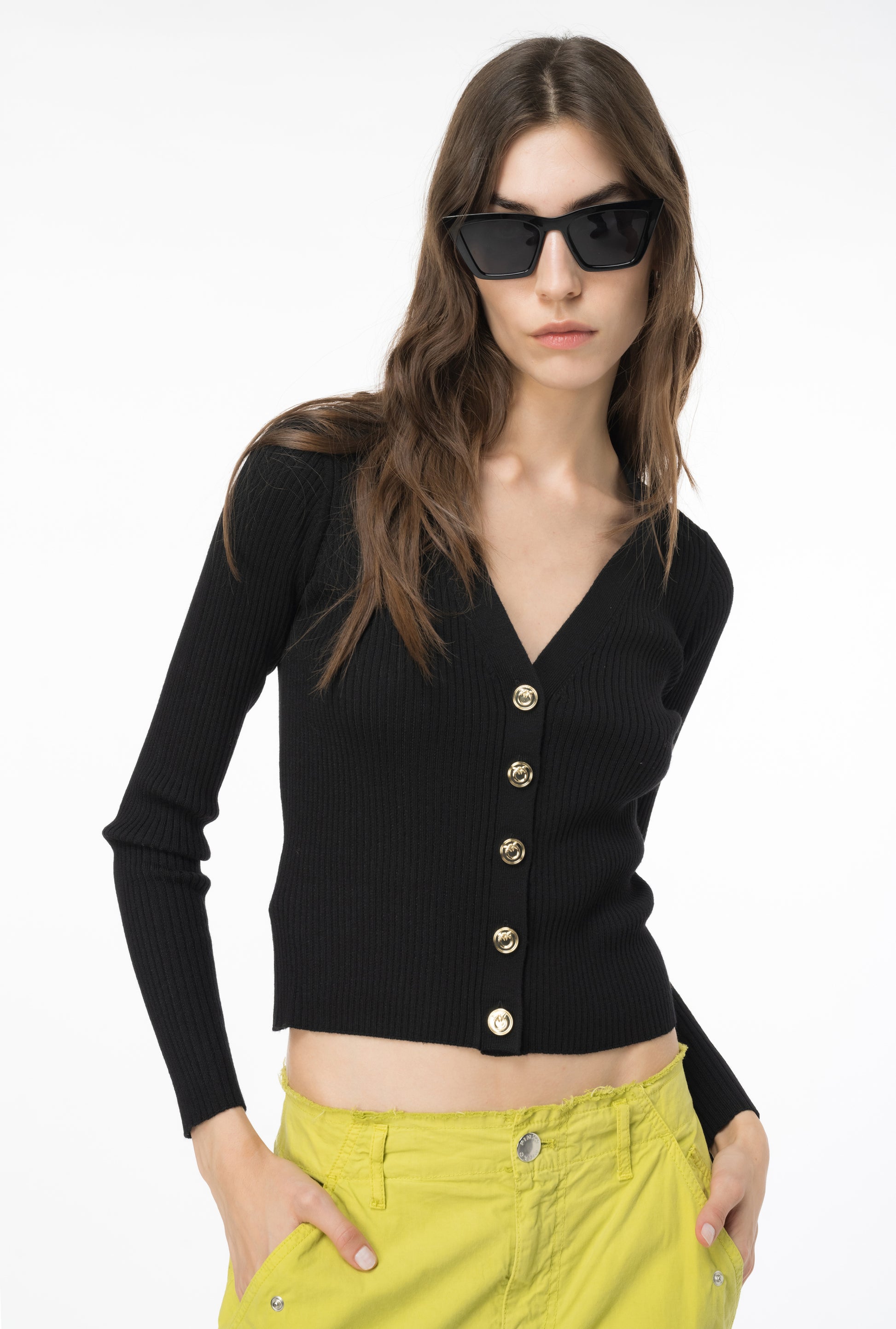 PKO-102018 PINKO TILACINO BLACK CARDIGAN
