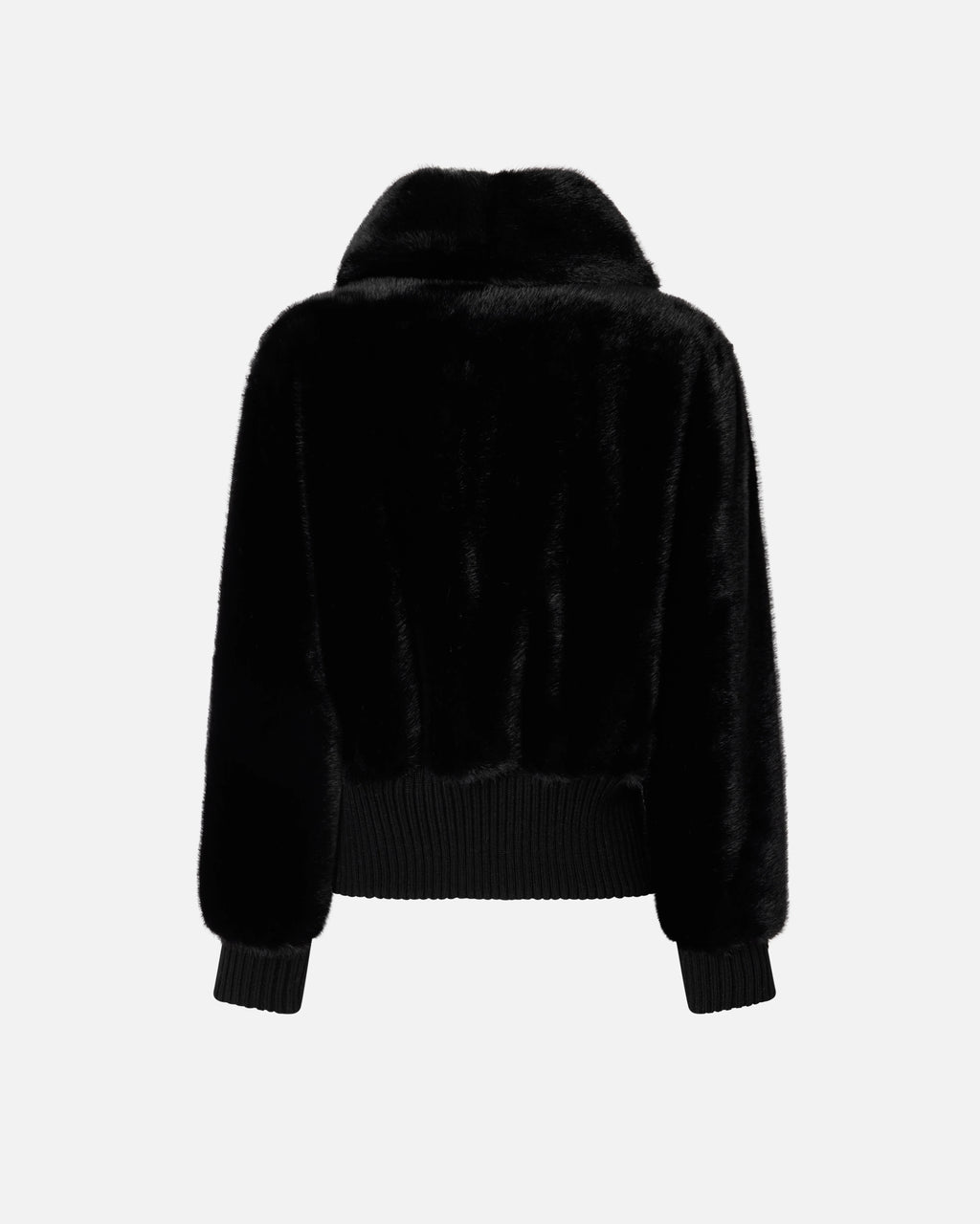 PKO-105399 BAGELS BLACK FAUX FUR JACKET