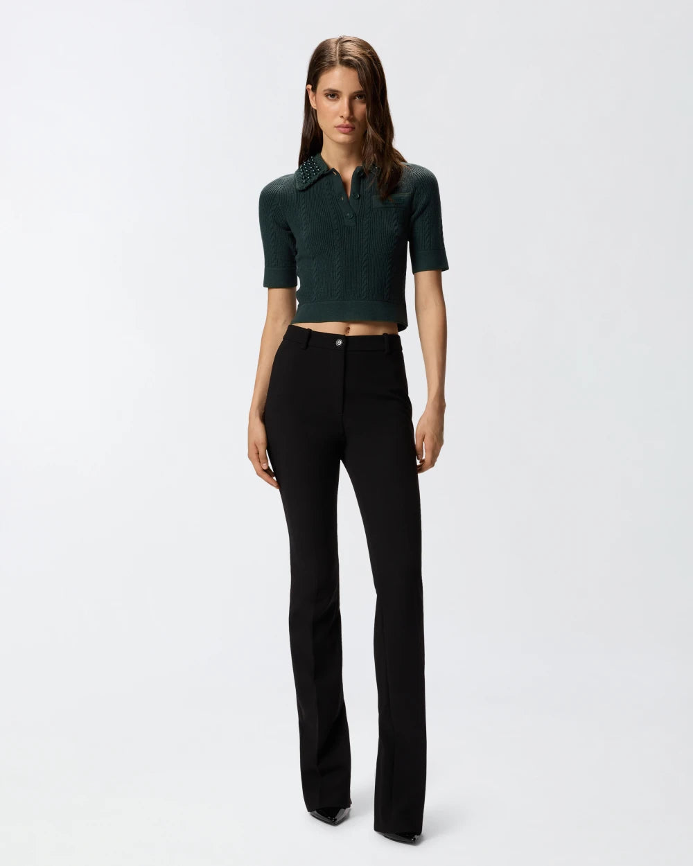 PKO-105484 EOLIE GREEN EMBELLIHED COLLAR POLO HI