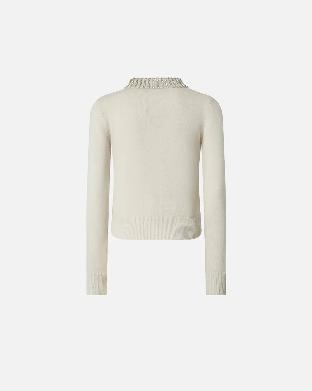 PKO-105530 VENTOTENE PALE TAUPE BEADED COLLAR TOP