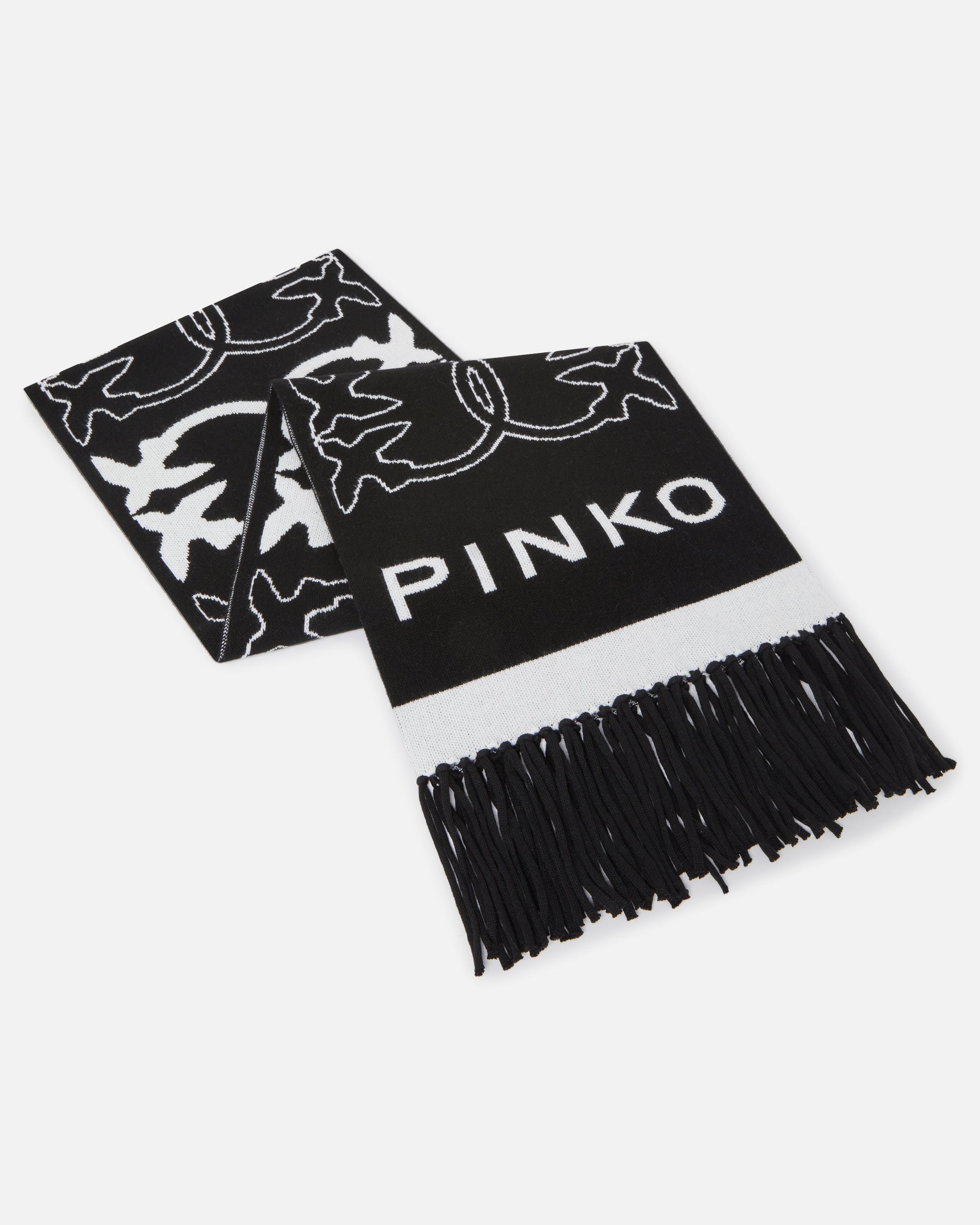 PKO-105992 SVEZIA BLACK&WHITE LOGO SCARF