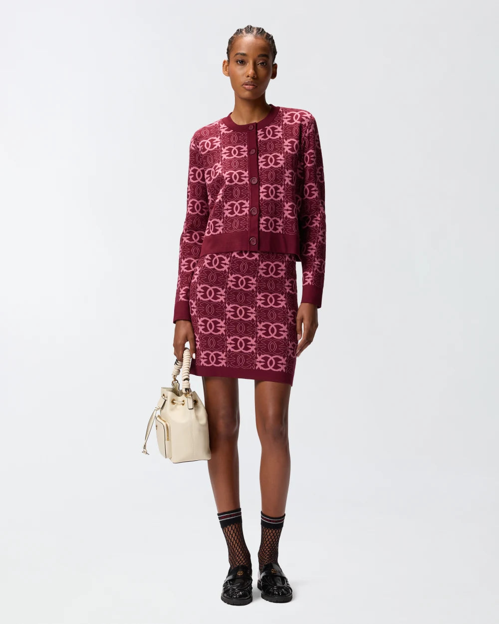 PKO-106043 FOUND OMEONE BURGUNDY CARDIGAN