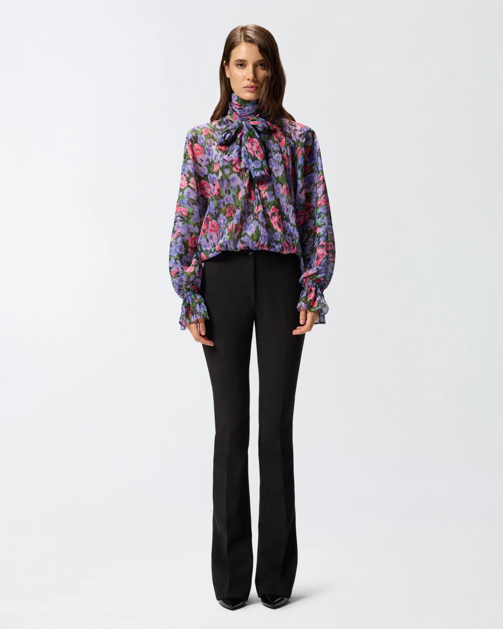 PKO-106125 ANDERE MULTI FLORAL PRINT BLOUSE