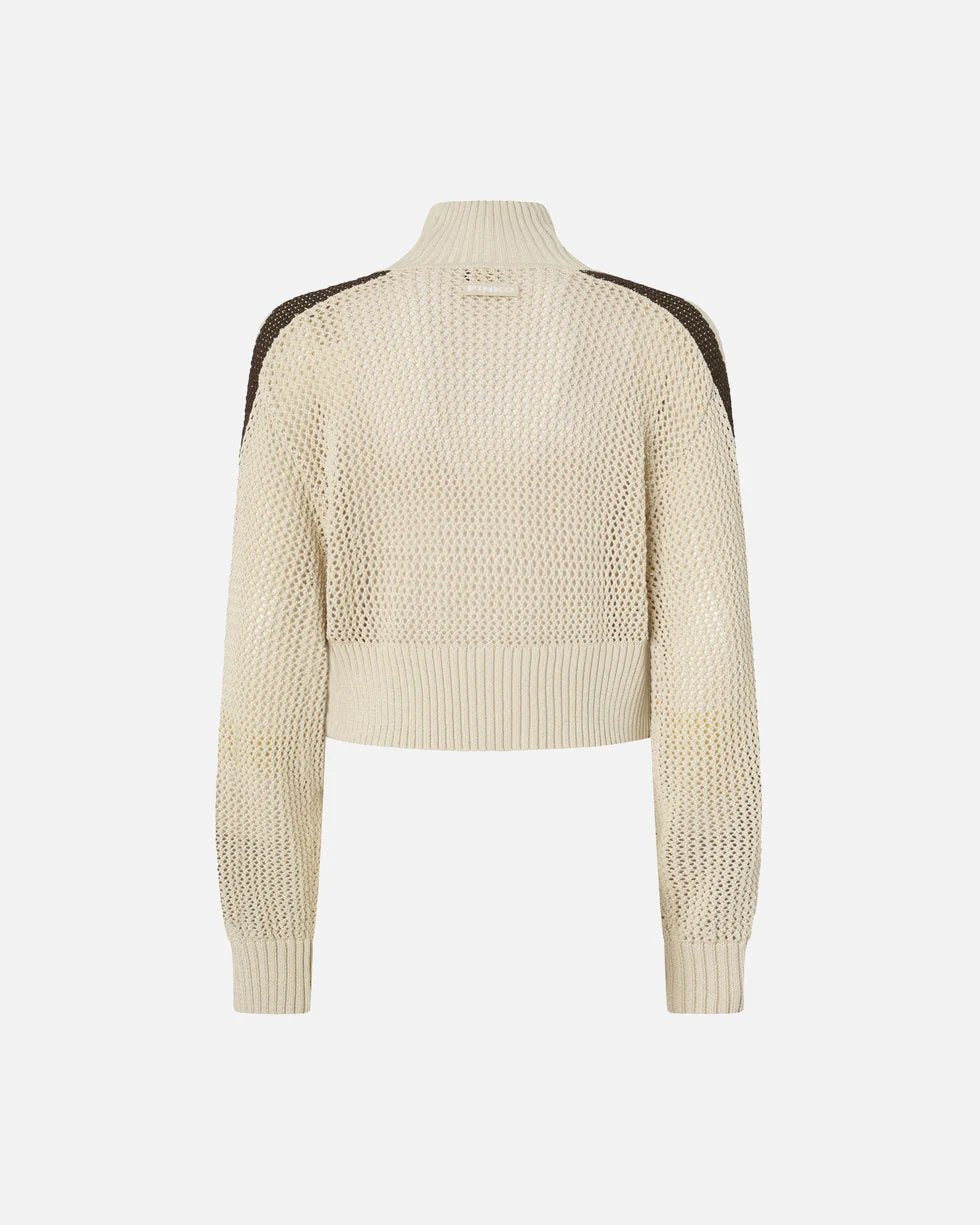 PKO-106839 PAZIO BEIGE&BROWN ZIP TOP