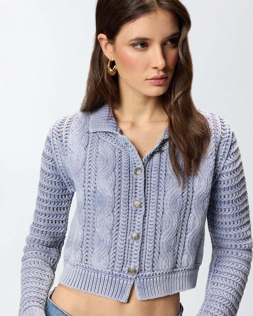 PKO-106858 CAMELLIA BLUE KNIT CARDIGAN