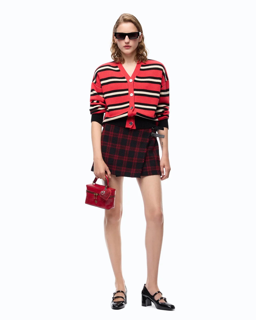 PKO-107212 VIENNA RED STRIPED CARDIGAN