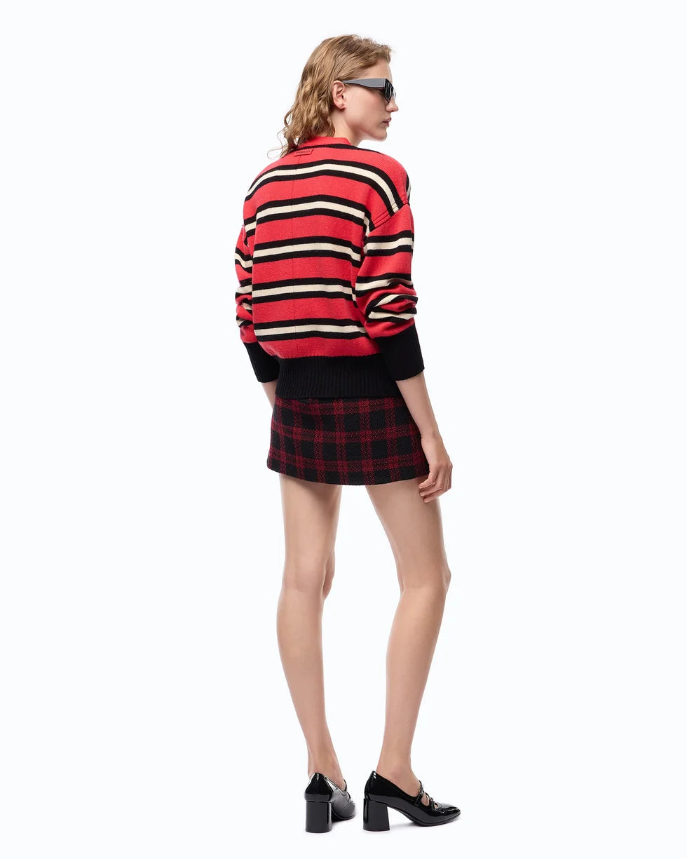 PKO-107212 VIENNA RED STRIPED CARDIGAN