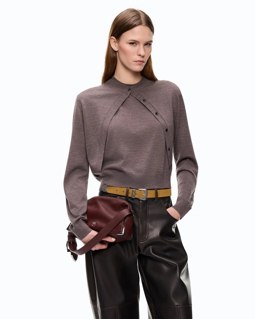 PKO-107259 TALLIN BROWN CARDIGAN TOP