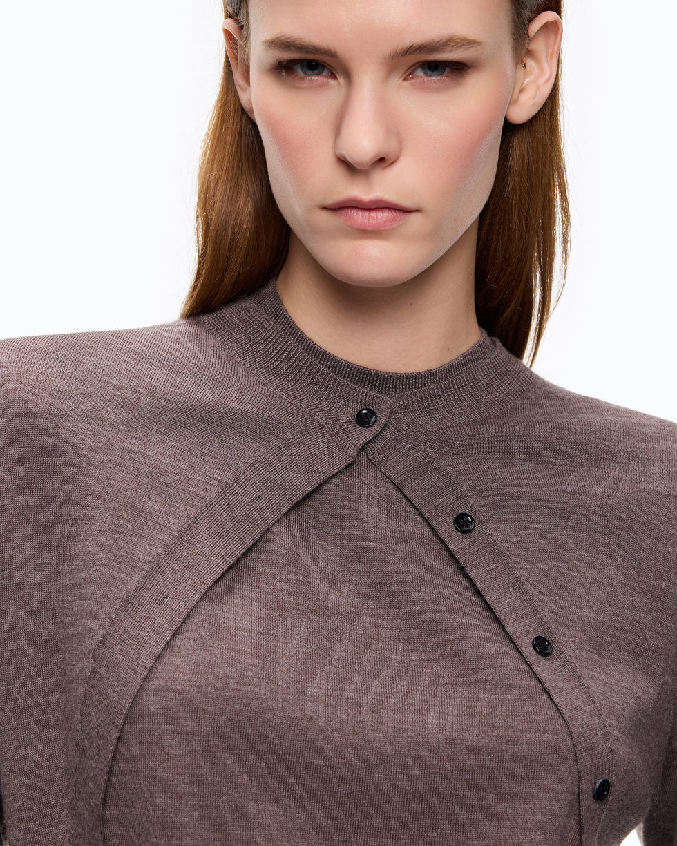 PKO-107259 TALLIN BROWN CARDIGAN TOP
