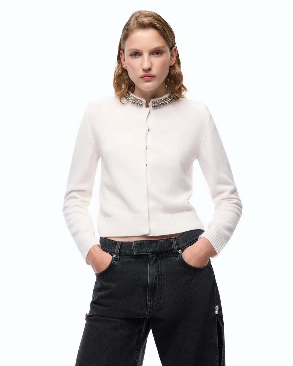 PKO-107275 COLONIA IVORY JEWEL CARDIGAN