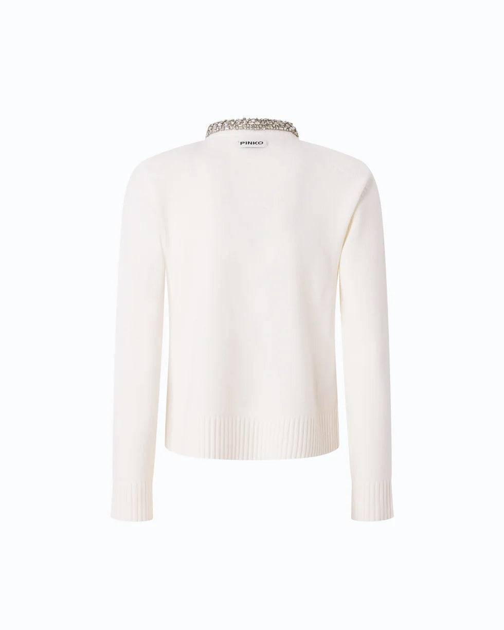 PKO-107275 COLONIA IVORY JEWEL CARDIGAN