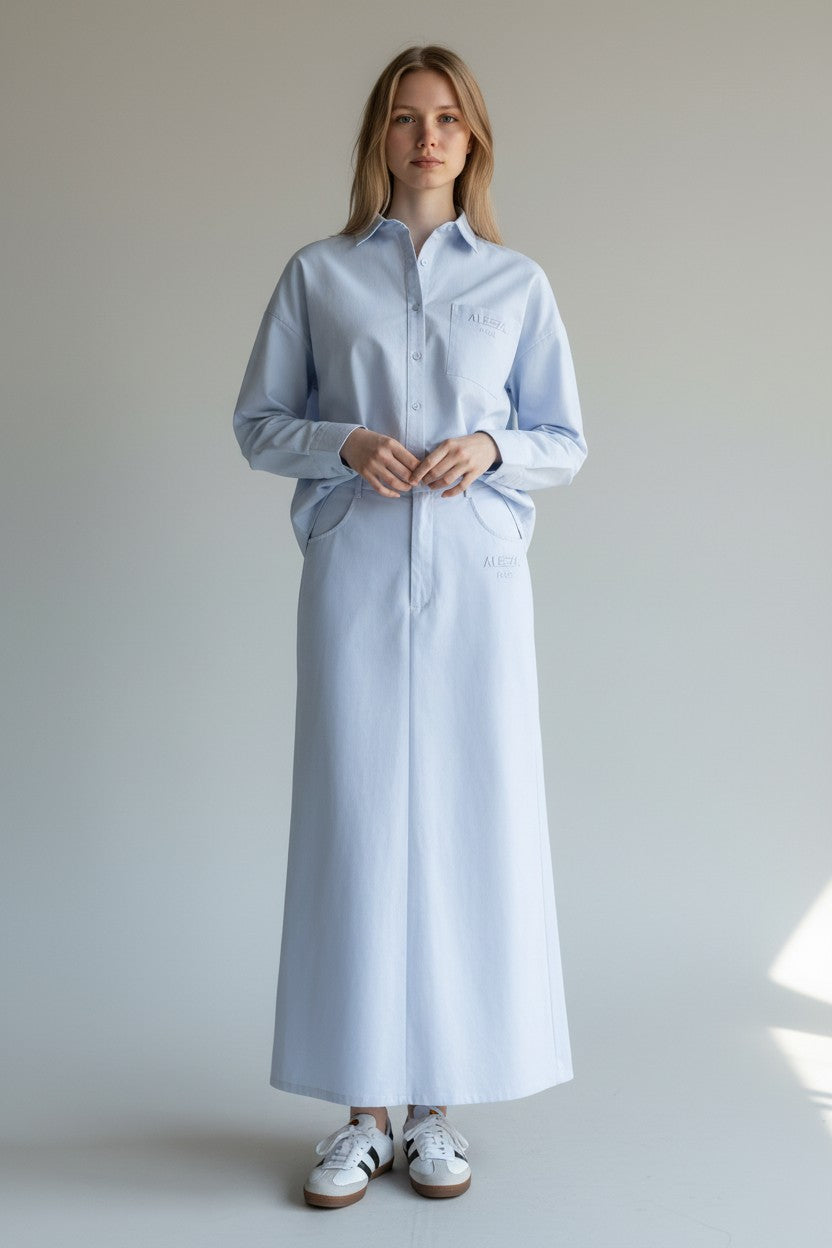 ALZ-S092 BLUE URBAN SKIRT