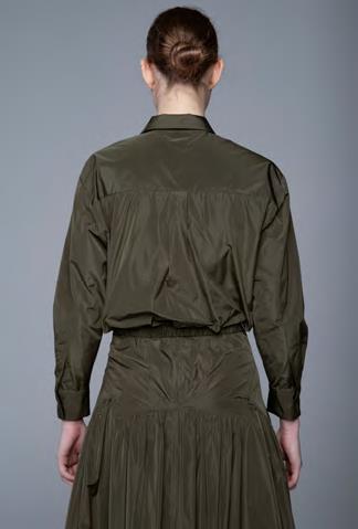 LAV- BF6WD002 GREEN TAFFETA BLOUSE