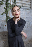 MUN-MNA4212 CHARCOAL CABLE KNIT TOP