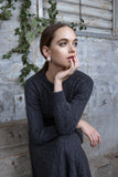 MUN-MNA4212 CHARCOAL CABLE KNIT TOP