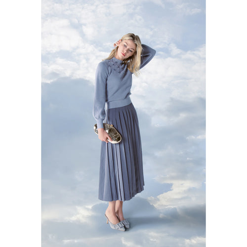 MUN-MNA5035 GREY ACCORDE SKIRT