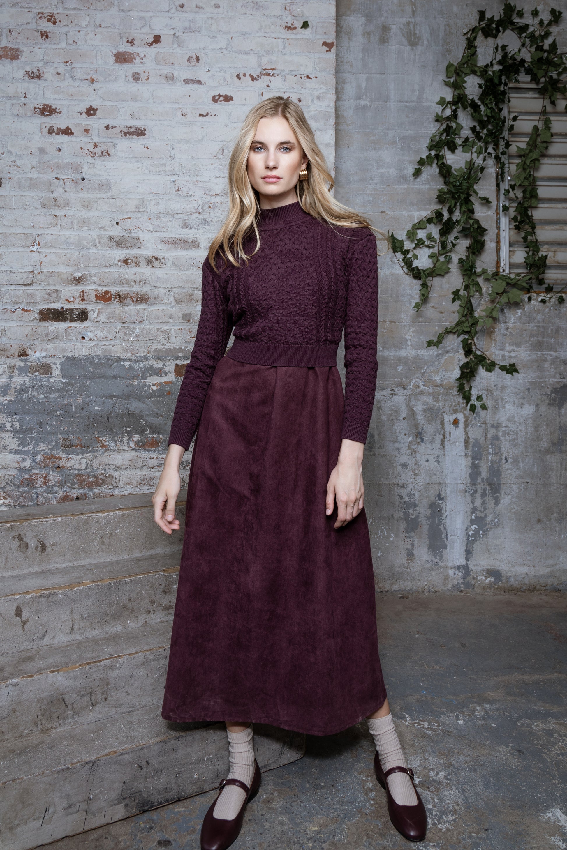 MUN-MNA4245 WINE KNIT TOP