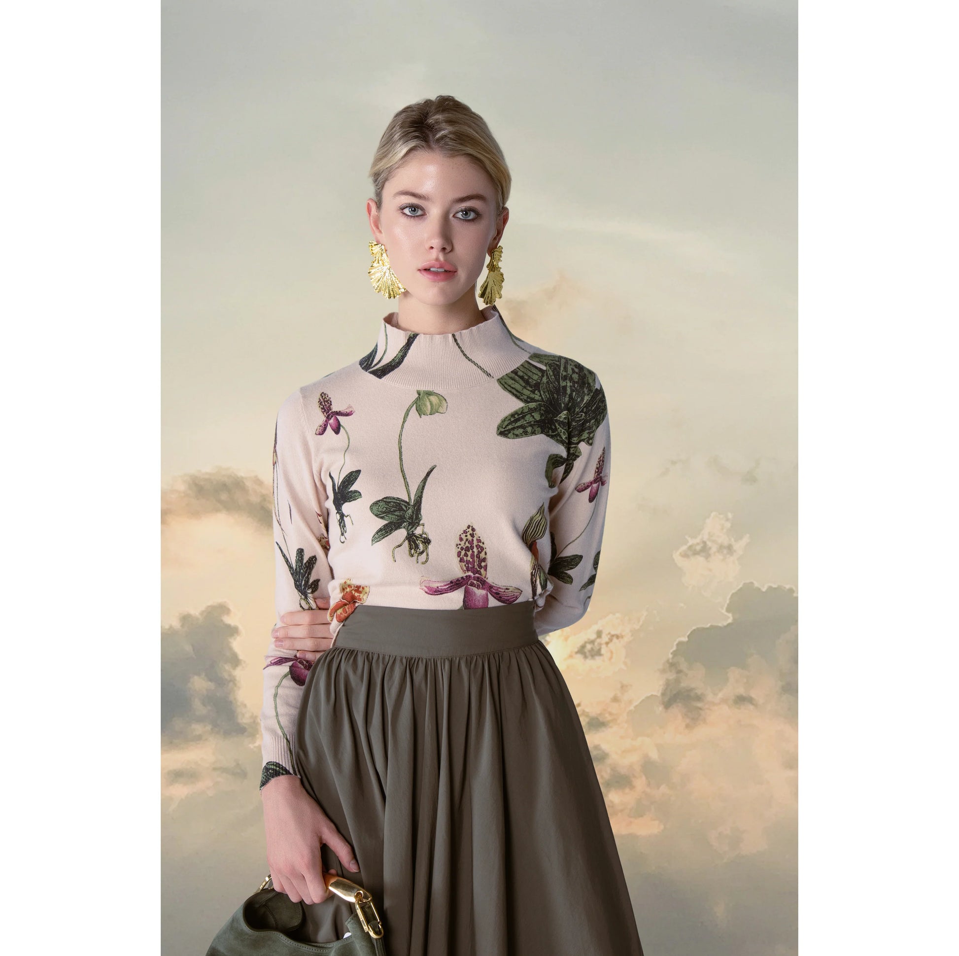MUN-MNA5048 LIGHT TAN FLEUR TOP