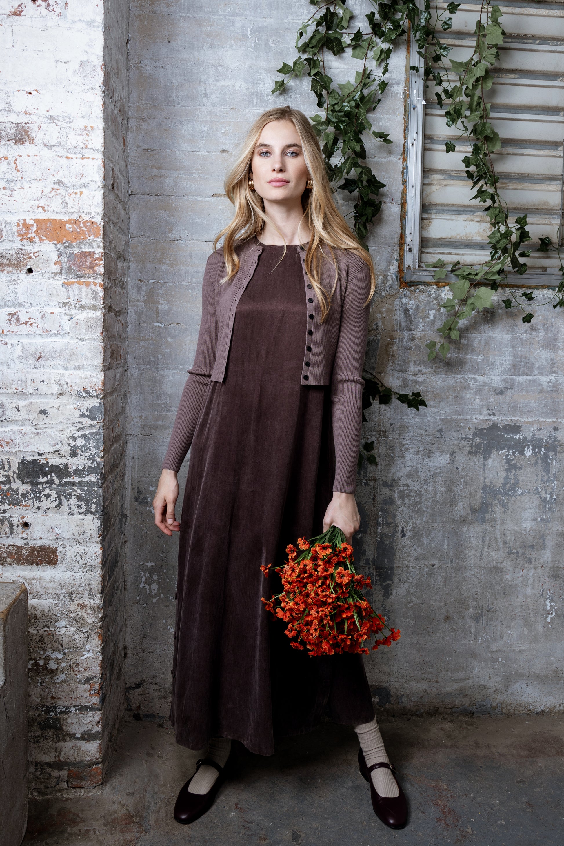 MUN-MNA4211 MUSHROOM RIB CARDIGAN