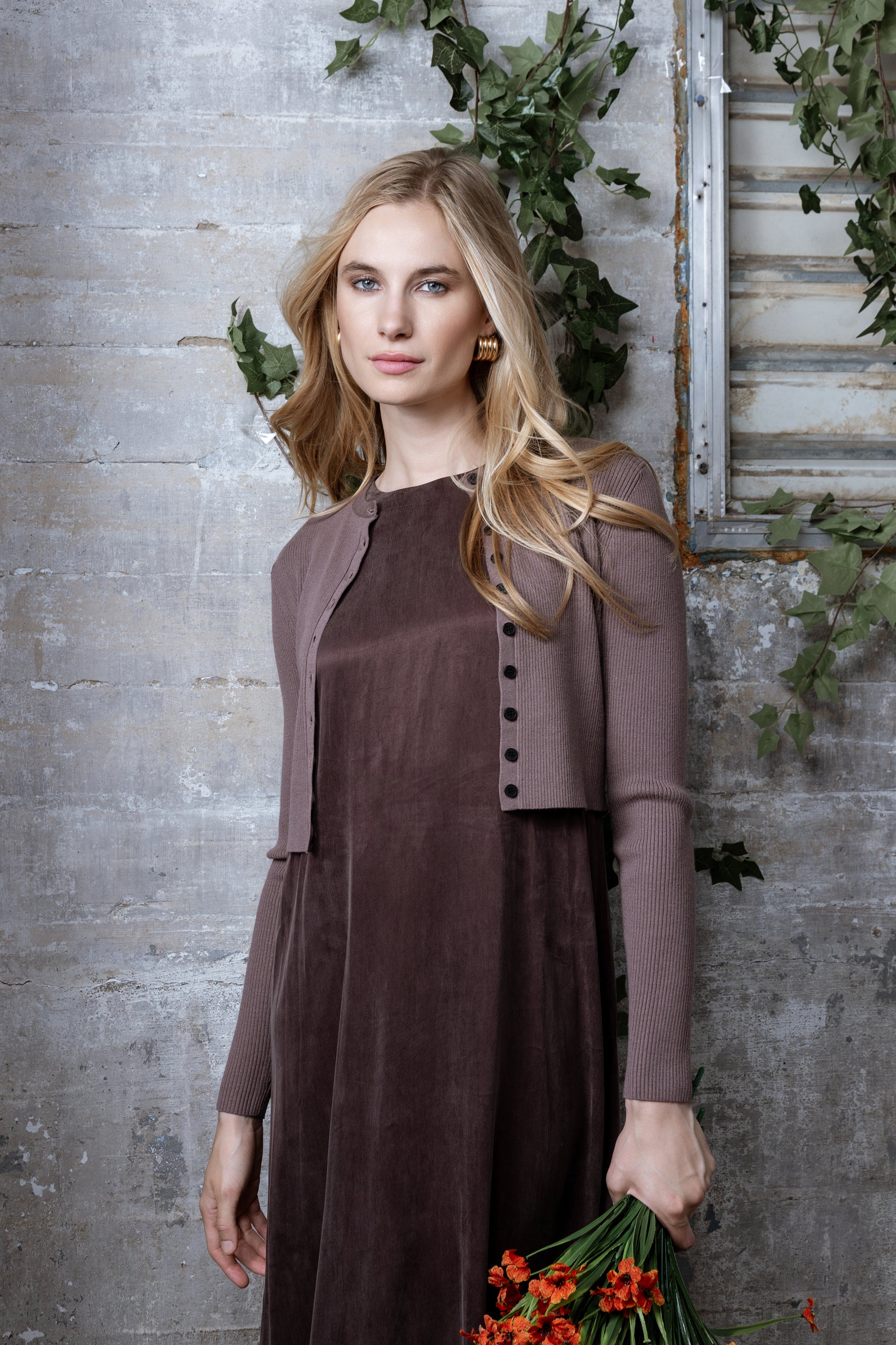 MUN-MNA4211 MUSHROOM RIB CARDIGAN
