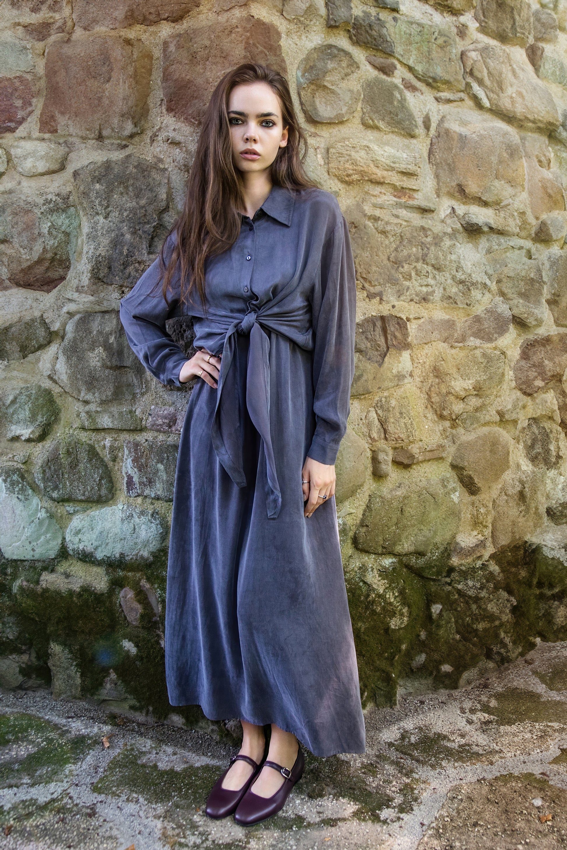 MUN-NUA4024C MUSHROOM TIE KNOT BLOUSE