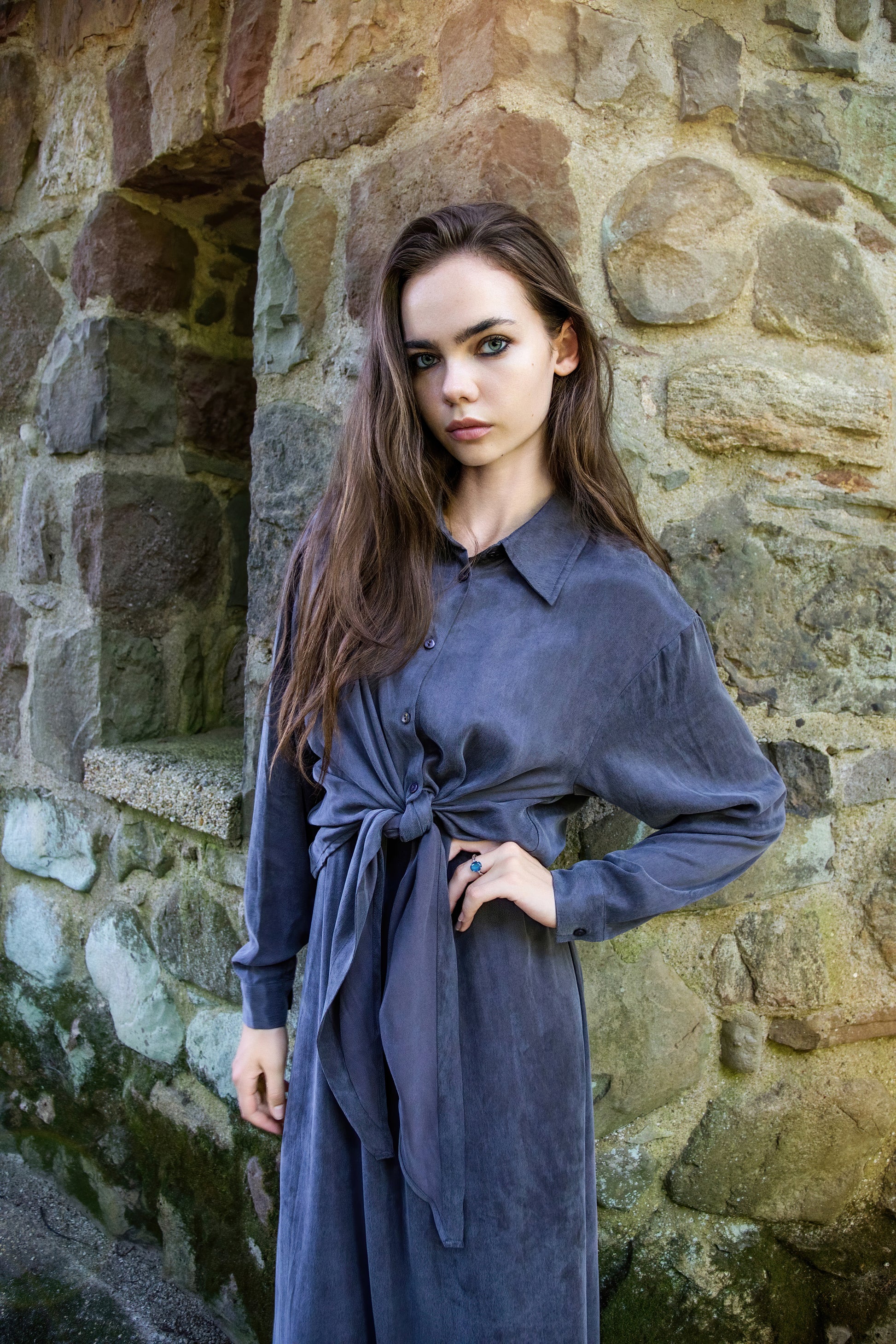 MUN-NUA4024C MUSHROOM TIE KNOT BLOUSE