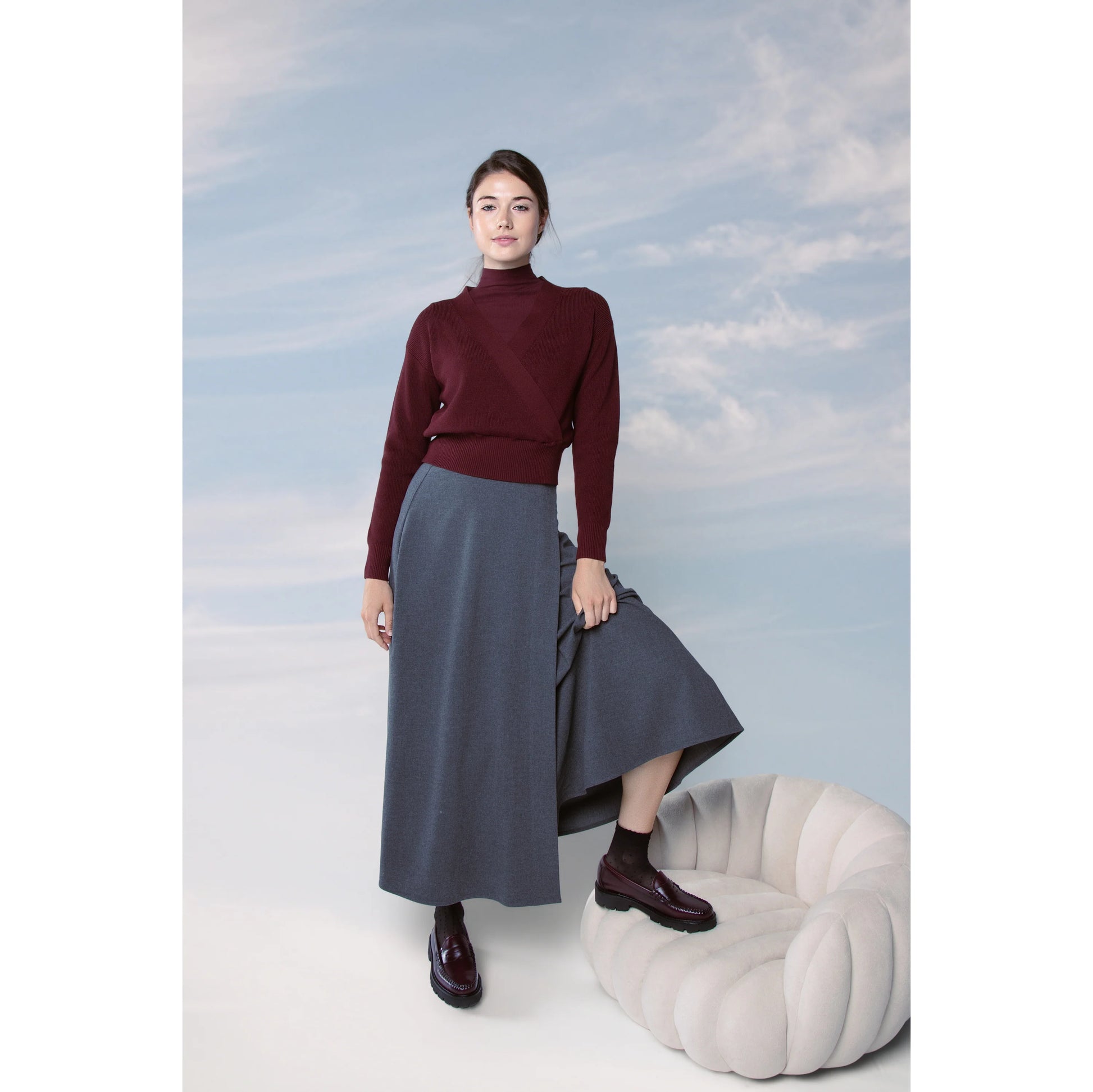 MUN-MNA5032 GREY AMARA SKIRT