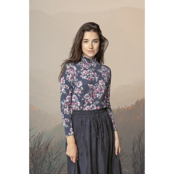 NUE-NUA4727 BLACK PAINTED TURTLENECK