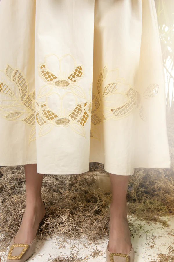 MUN-MNS6033 BUTTER EMORY WAISTED DRESS