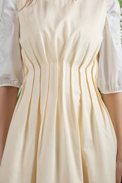 MUN-MNS6033 BUTTER EMORY WAISTED DRESS