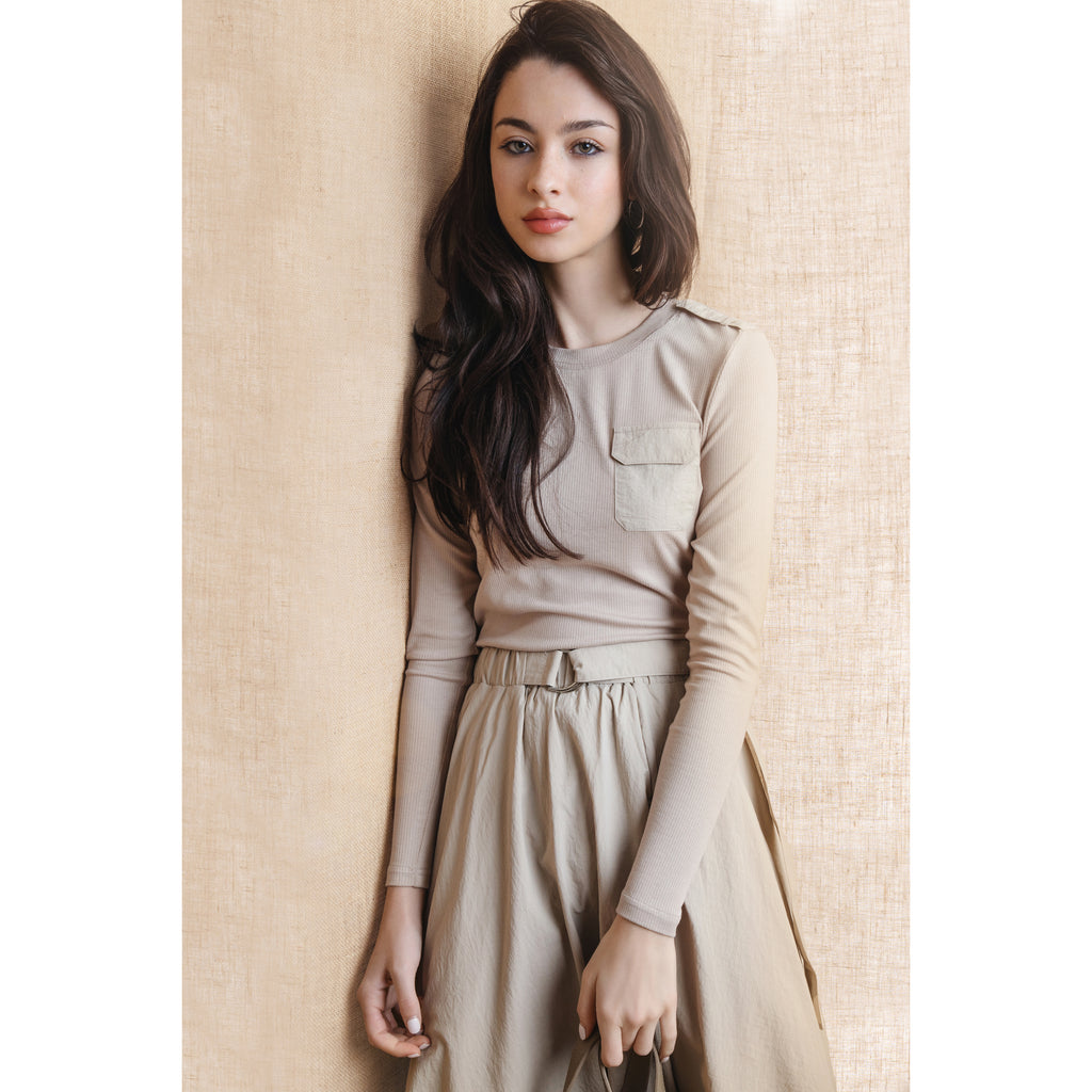 NUE-NUS4526 TAN WILLOW SKIRT