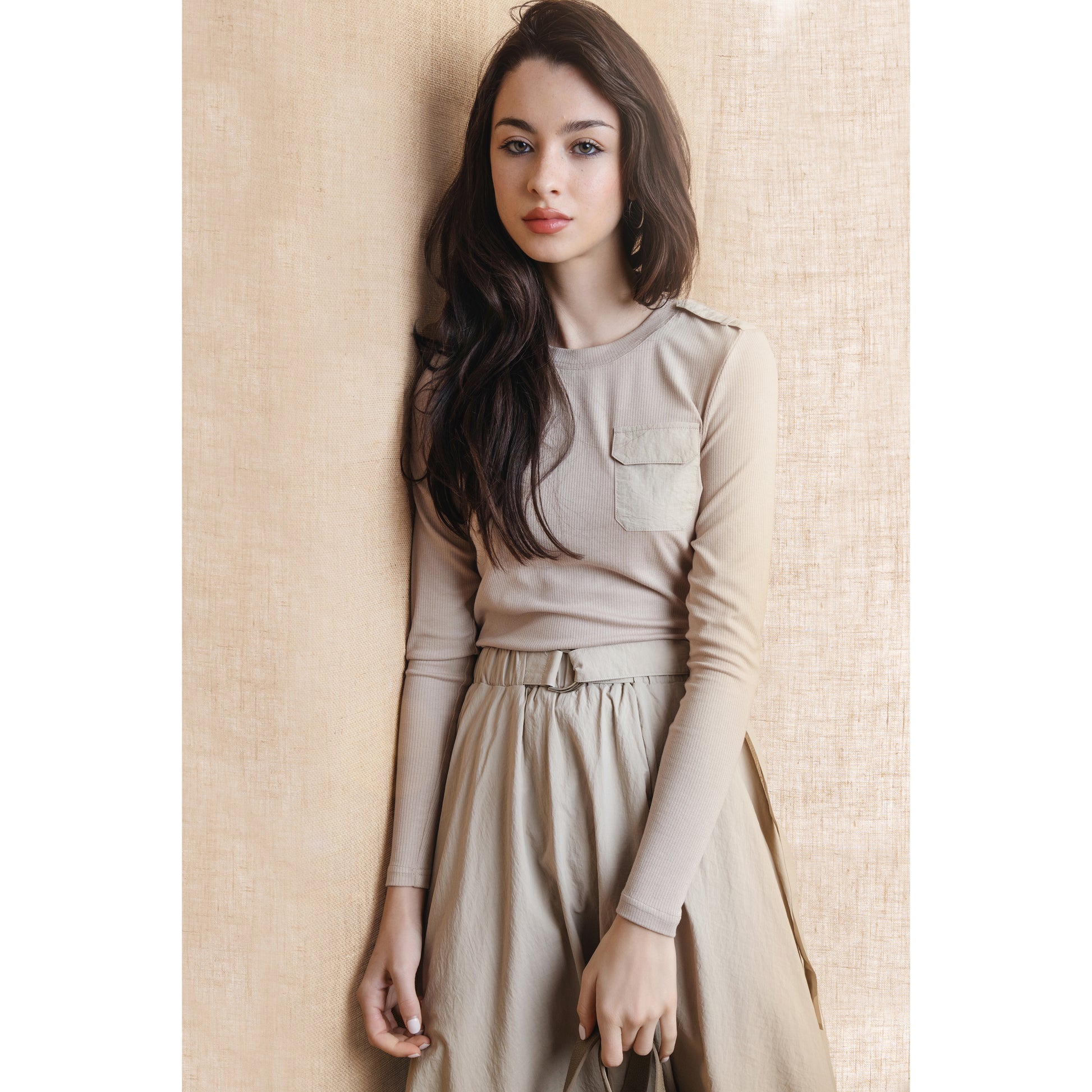 NUE-NUS4526 TAN WILLOW SKIRT