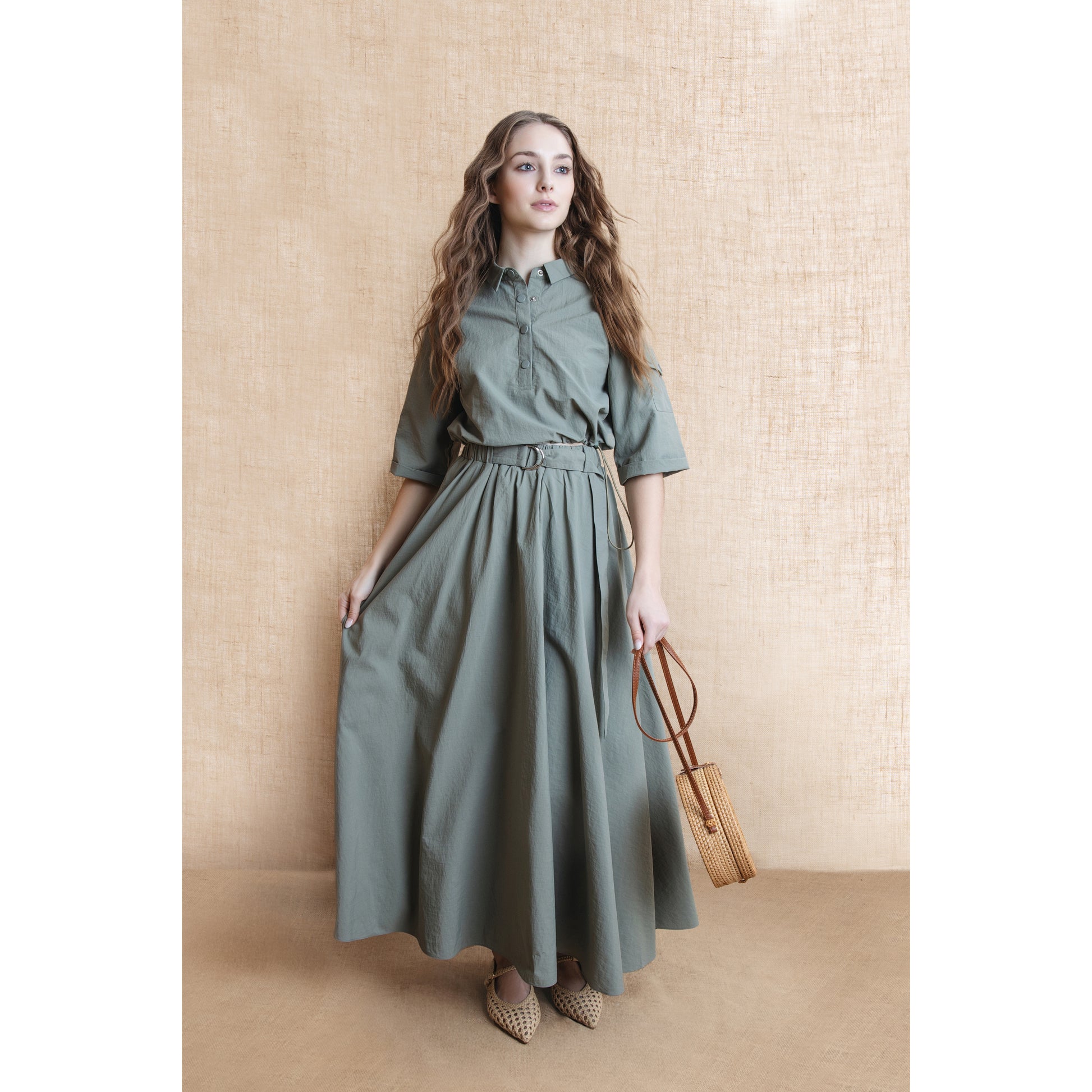 NUE-NUS4526 GREEN WILLOW SKIRT