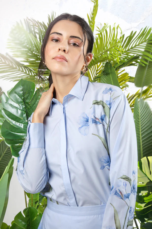 MUN-MNS6020 BLUE CAMILLE BLOUSE