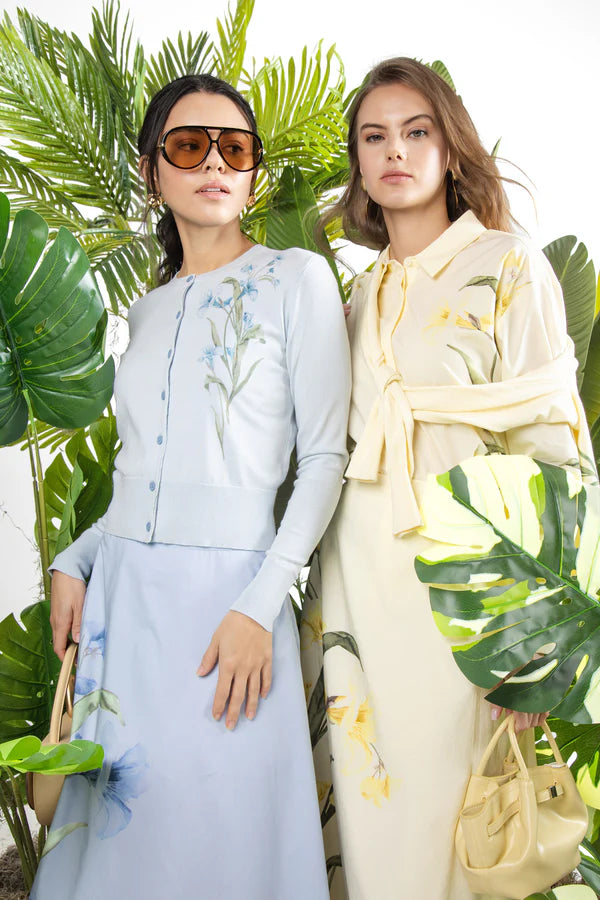 MUN-MNS6012 SKY BLUE FLUER CARDIGAN