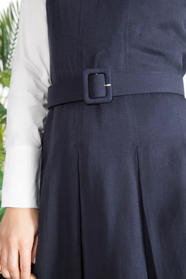 MUN-MNS6017 NAVY EVORA SLEEVELESS DRESS