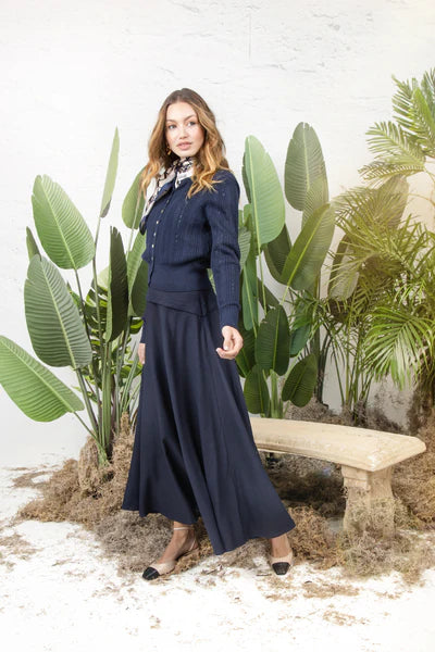 MUN-MNS6039 NAVY SABLE SKIRT