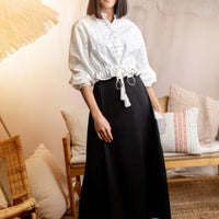 MUN-MN4020 WHITE EYELET TOP