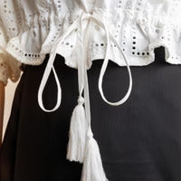 MUN-MN4020 WHITE EYELET TOP
