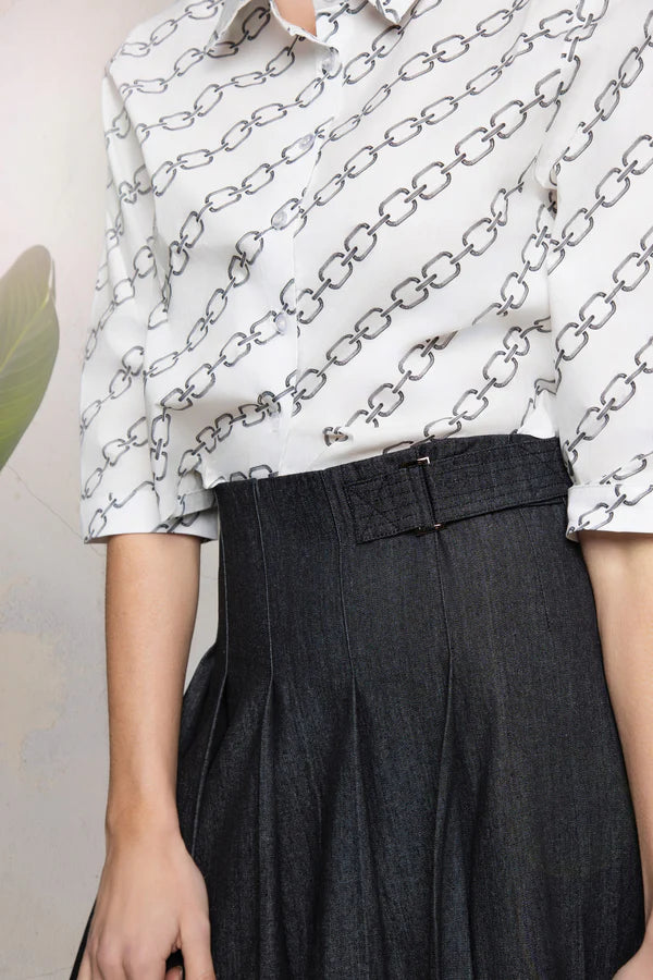 MUN-MNA7025 BLACK DENIM POLARIS SKIRT